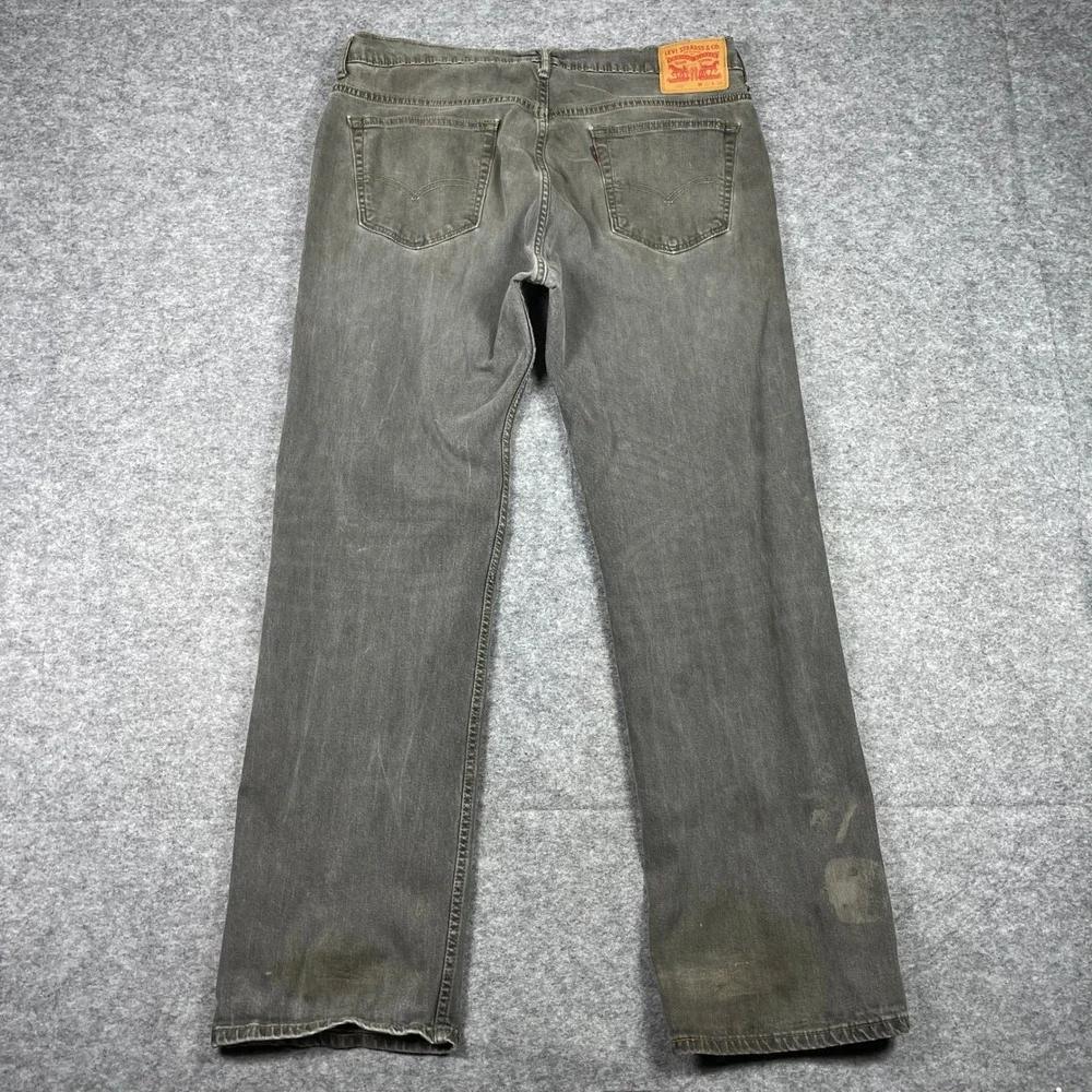 Levis Jeans Mens 36x34 (Fits 36x32) Grey 569 Loose Straight Stretch Denim Pants